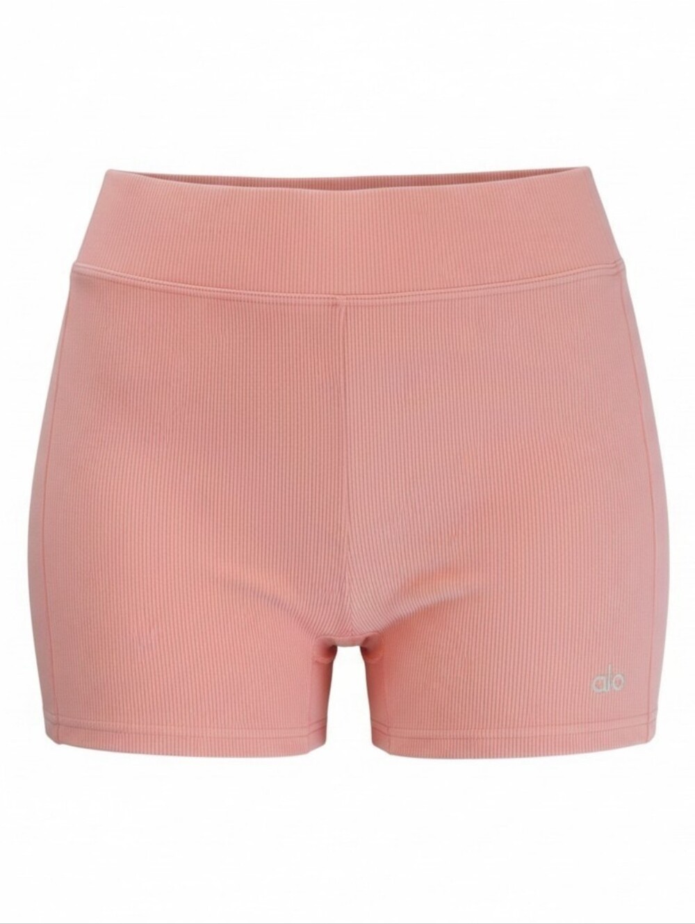 Alo Yoga Goddess Ribbed High Waist Hot Shorts Pink XS Ribbed Activewear - Picture 5 of 8